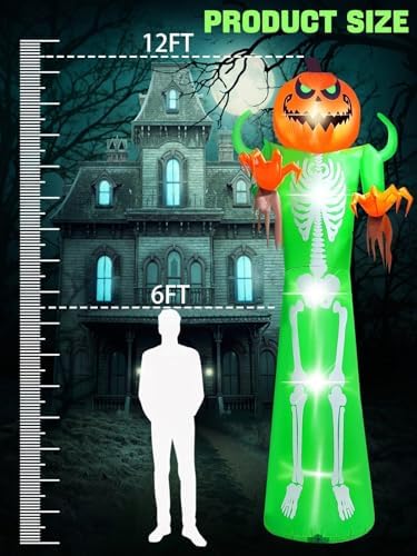 KALOLARY 12FT Pumpkin Halloween Yard Inflatable - additional angle