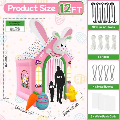 KALOLARY 12FT Easter Holidays Inflatable Archway - additional angle
