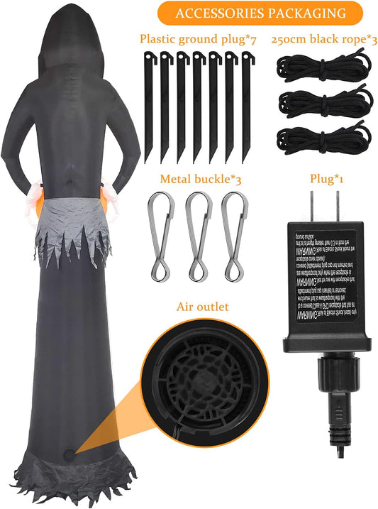 KALOLARY 8.8FT Ghost Halloween Yard Inflatable - lighted yard display