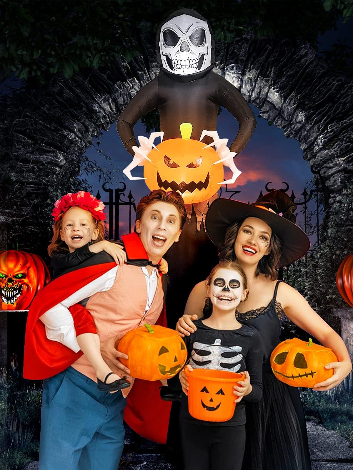KALOLARY 8.8FT Ghost Halloween Yard Inflatable - package contents