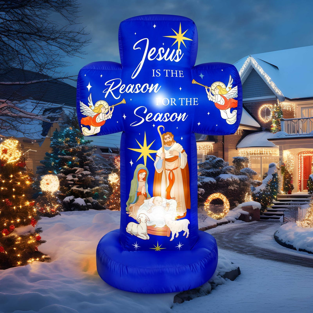 KALOLARY 7FT Nativity Scene Christmas Yard Inflatable - additional angle