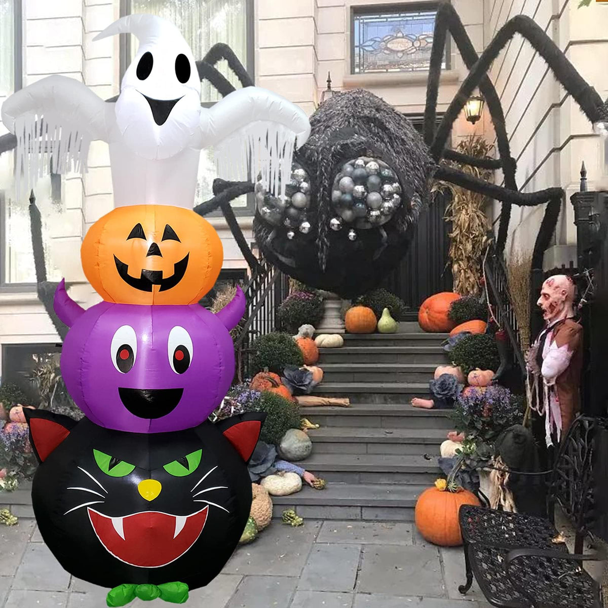 KALOLARY 8FT Pumpkin Halloween Yard Inflatable - display detail