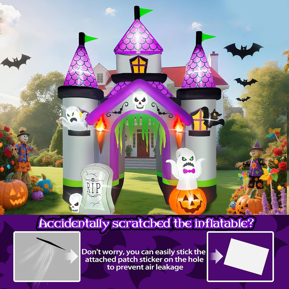 KALOLARY 12.5FT Haunted House Castle Inflatable Archway - package contents