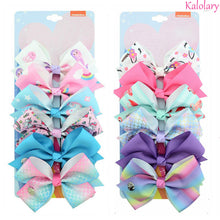Load image into Gallery viewer, 12Pcs Kalolary Hair Bows Alligator Clips for Girls Unicorn Grosgrain Ribbon Hair Barrettes Accessories, Ideal Gift for Toddler Girls
