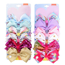 Load image into Gallery viewer, 12Set JoJo Siwa Bows, Kalolary Hair Bows Alligator Clips for Girls Unicorn Grosgrain Ribbon Hair Barrettes Accessories, Ideal Gift for Toddler Girls