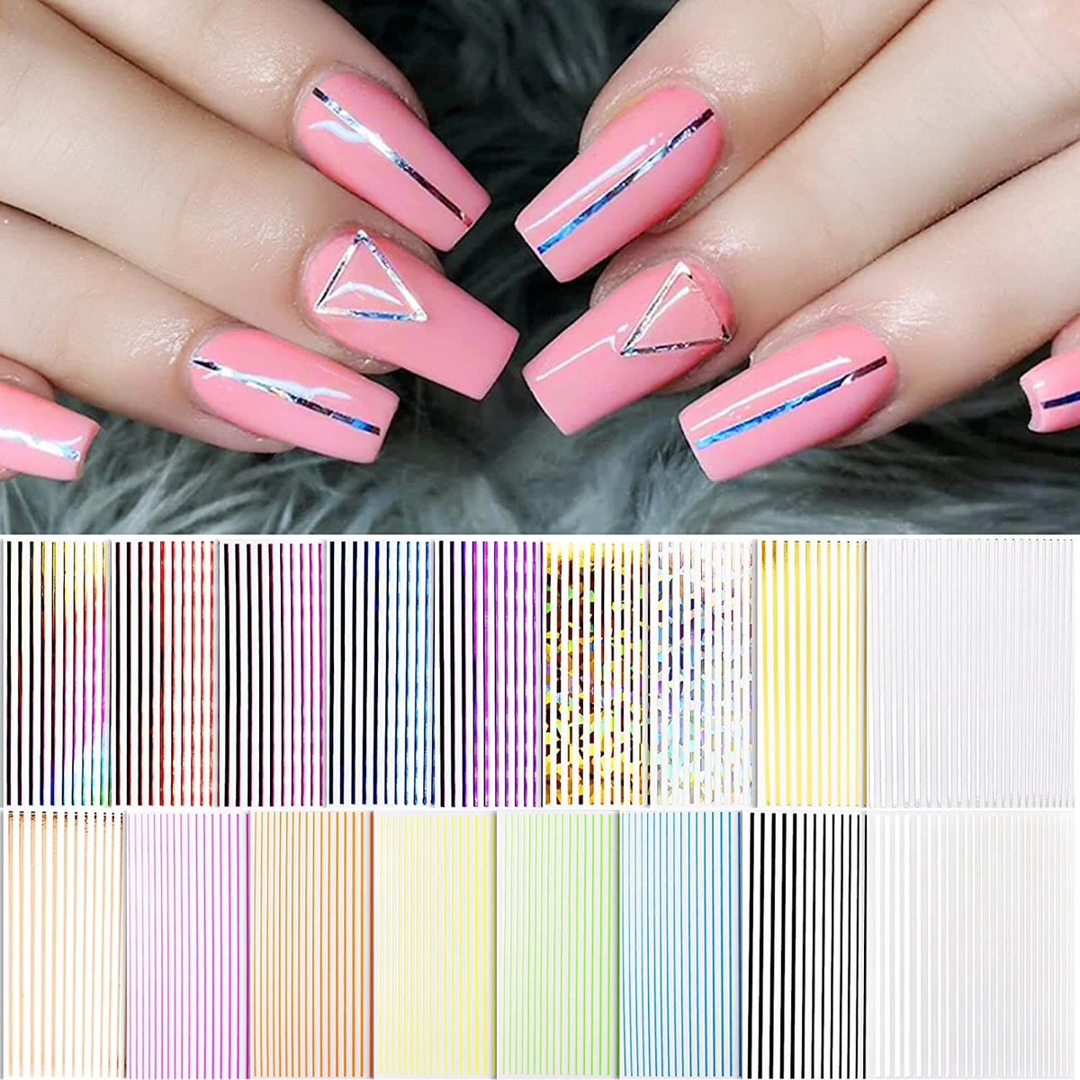 Kalolary 3D Strip Line Nail Stickers