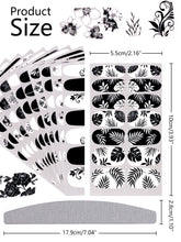 Load image into Gallery viewer, Kalolary 12 Sheets Black White Nail Polish Strips Wraps