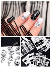 Load image into Gallery viewer, Kalolary 12 Sheets Black White Nail Polish Strips Wraps