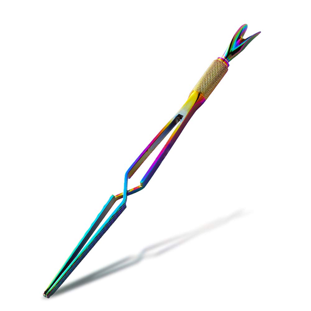 Kalolary Cuticle Cutter Pusher Stainless Steel Tweezers Tool