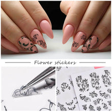 Load image into Gallery viewer, Kalolary 12 Sheets Leaves Retro Flower Nail Art Sticker