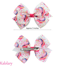 Load image into Gallery viewer, 12Pcs Kalolary Hair Bows Alligator Clips for Girls Unicorn Grosgrain Ribbon Hair Barrettes Accessories, Ideal Gift for Toddler Girls