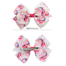 Load image into Gallery viewer, 12Pcs/Set JoJo Siwa Bows, Kalolary Hair Bows Alligator Clips for Girls Unicorn Grosgrain Ribbon Hair Barrettes Accessories, Ideal Gift for Toddler Girls