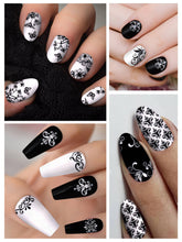 Load image into Gallery viewer, Kalolary 12 Sheets Black White Nail Polish Strips Wraps