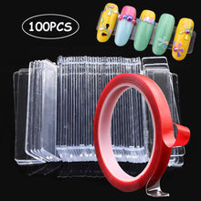 Load image into Gallery viewer, Kalolary 100PCS Transparent Nail Art Display Stand Holder with 10M Double Sided Tape