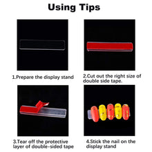 Load image into Gallery viewer, Kalolary 100PCS Transparent Nail Art Display Stand Holder with 10M Double Sided Tape