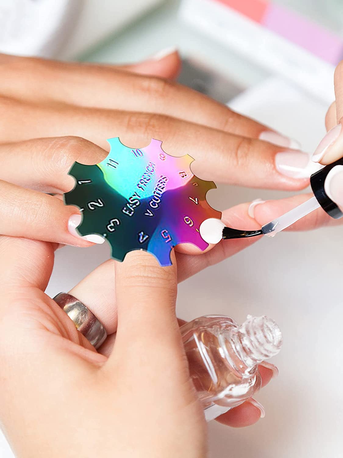 Kalolary 12 PCS French Nail Trimmer (Rainbow)