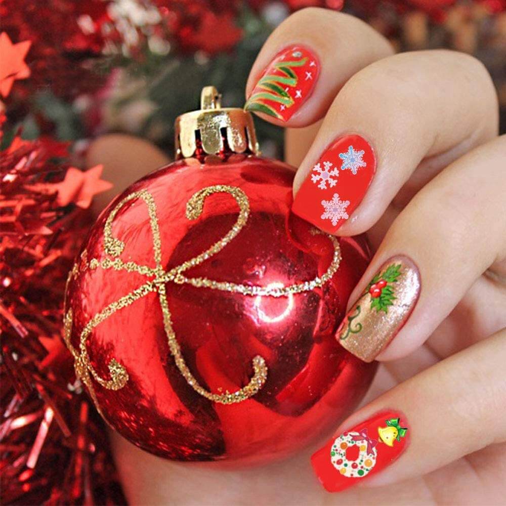 Kalolary Christmas Nail Art Stickers 12 Sheets