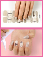 Load image into Gallery viewer, Kalolary Gray Plaid Series Nail Gel Polish Strips 20 PCS