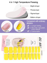 Load image into Gallery viewer, Kalolary Yellow Nail Gel Polish Strips 20 PCS
