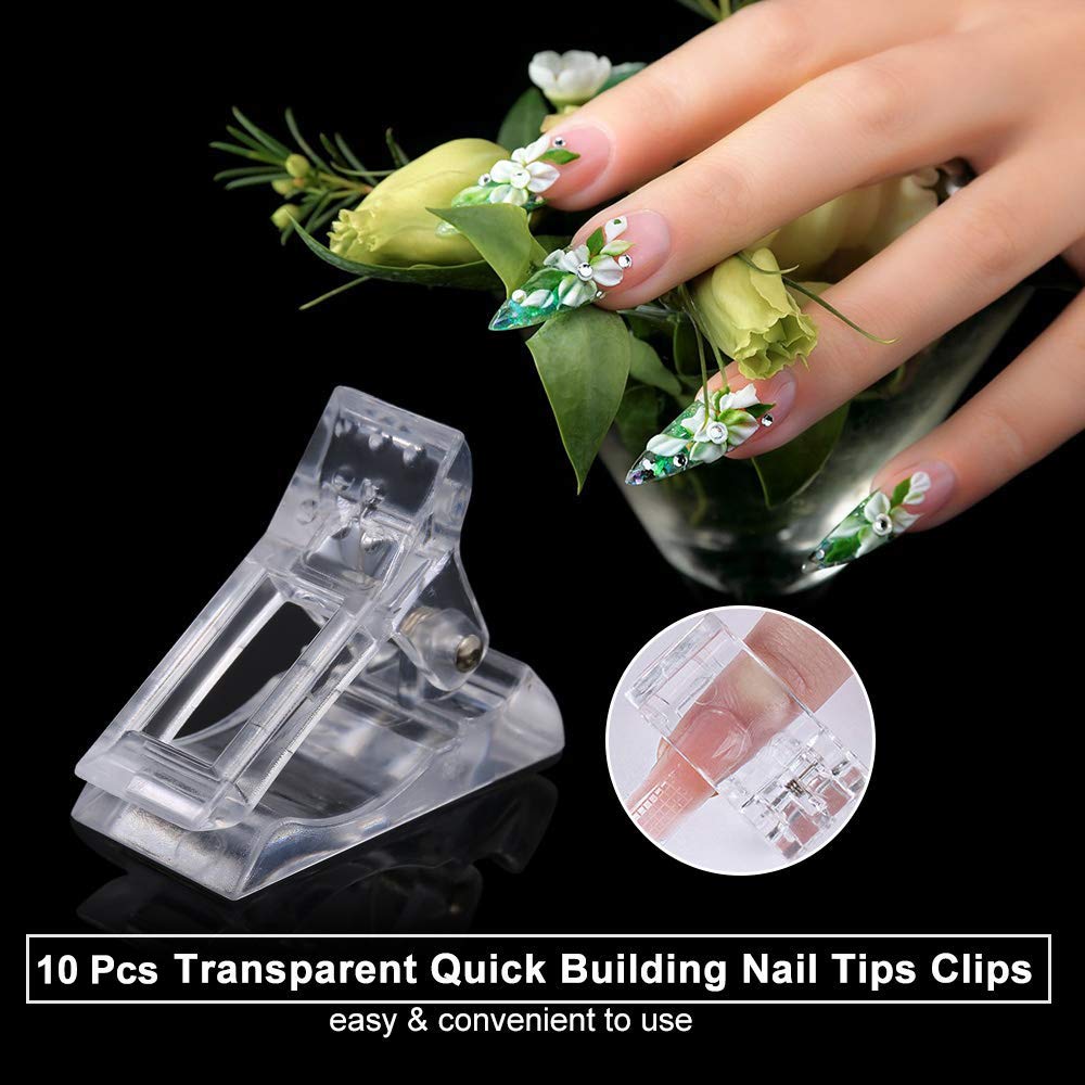 Kalolary Nail Tips Clip for Quick Building gel 10pcs