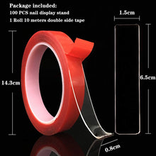 Load image into Gallery viewer, Kalolary 100PCS Transparent Nail Art Display Stand Holder with 10M Double Sided Tape