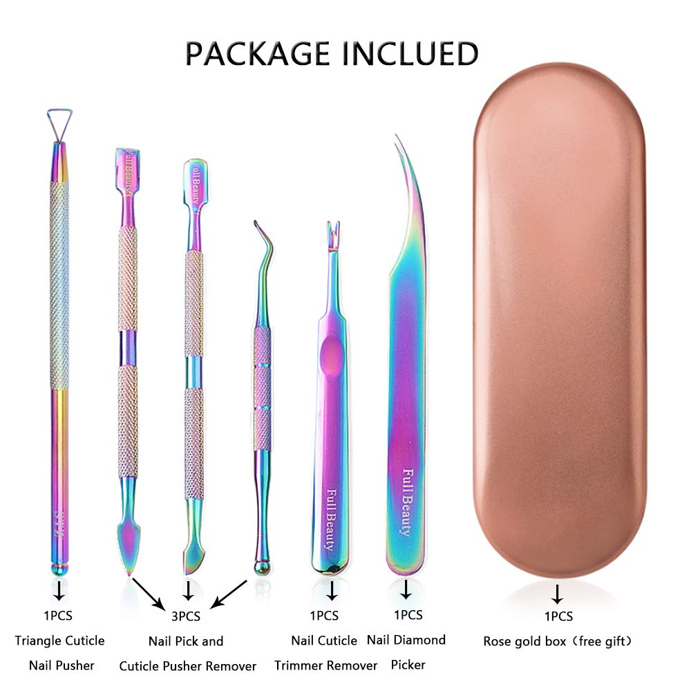 Kalolary 6 PCS Cuticle Pusher Remover Kit