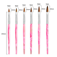 Load image into Gallery viewer, Kalolary 6Pcs Pink Acrylic Nail Brush with 2Pcs Nail Art Dappen Dish Set