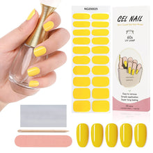 Load image into Gallery viewer, Kalolary Yellow Nail Gel Polish Strips 20 PCS