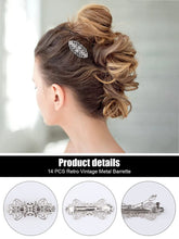 Load image into Gallery viewer, Kalolary 14PCS Retro Vintage Silver French Barrette