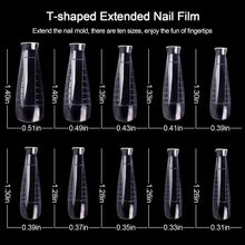 Load image into Gallery viewer, Kalolary 100 PCS Dual Nail Forms T Shape Gel Nail Mold Dual Acrylic Nail Extension Tool