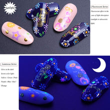 Load image into Gallery viewer, Kalolary 24Sheets Fluorescence Nail Art Stickers Decals