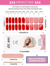Load image into Gallery viewer, Kalolary Red Series Nail Gel Polish Strips 20 PCS