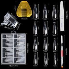 Load image into Gallery viewer, Kalolary 120PCS Clear Nail Dual Forms Tips Sets with 50pcs Nail Art Forms Stickers