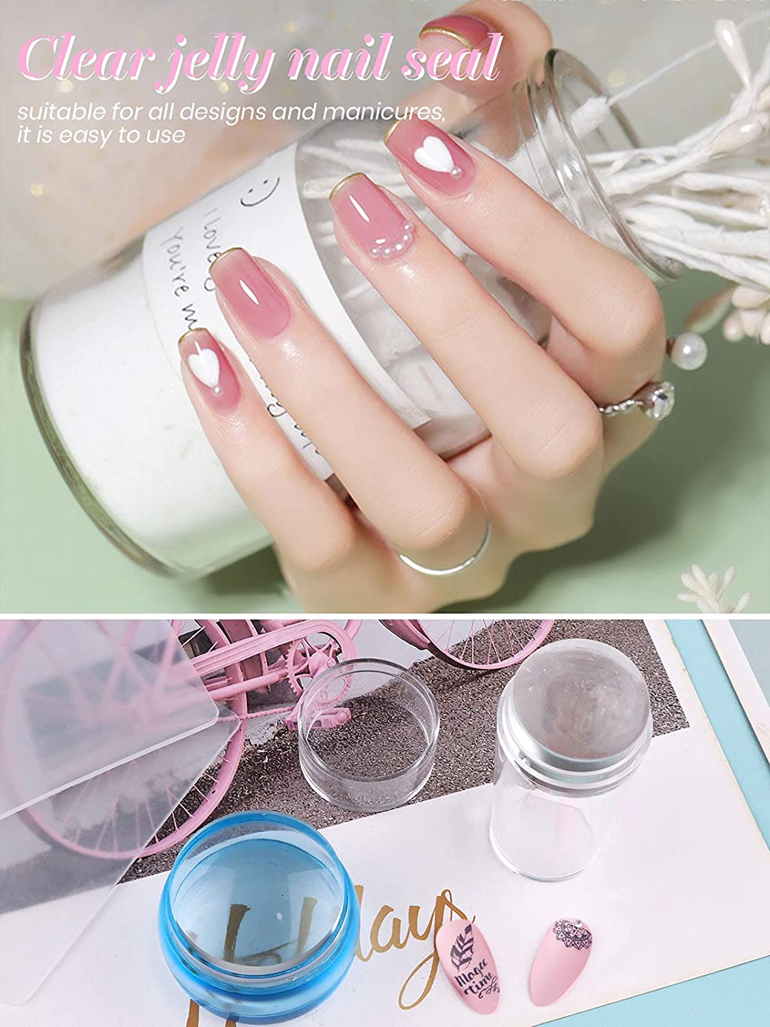 Kalolary 2 PCS Nail Art Stamper Kit