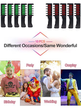 Load image into Gallery viewer, Kalolary Green & Red Hair Chalk Comb 10 PCS