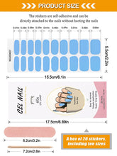 Load image into Gallery viewer, Kalolary Blue Nail Gel Polish Strips 20 PCS