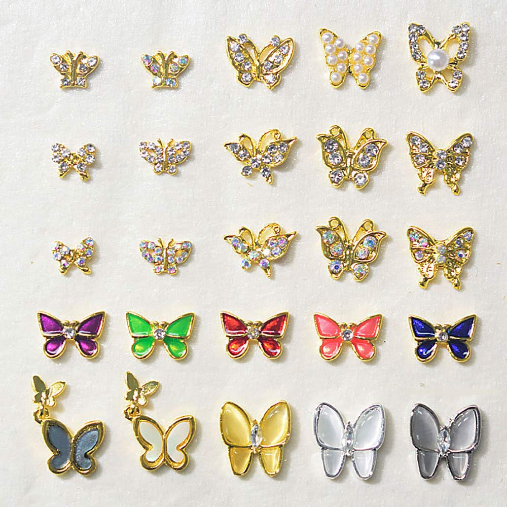 Kalolary 3D Mix Butterfly Nail Charms 25pcs