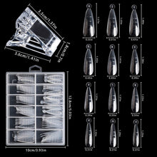 Load image into Gallery viewer, Kalolary 120Pcs Dual Nail Forms Stiletto Gel Nail Extension Mold with 10Pcs Nail Tips Clips for gel Quick Building
