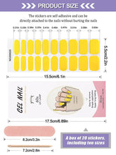 Load image into Gallery viewer, Kalolary Yellow Nail Gel Polish Strips 20 PCS