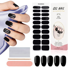 Load image into Gallery viewer, Kalolary Black Nail Gel Polish Strips 20 PCS