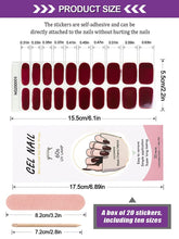 Load image into Gallery viewer, Kalolary Wine Red Series Nail Gel Polish Strips 20 PCS