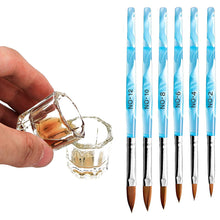 Load image into Gallery viewer, Kalolary 6Pcs Bronze Acrylic Nail Brush with 2Pcs Nail Art Dappen Dish Set