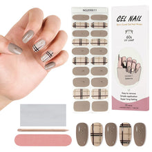 Load image into Gallery viewer, Kalolary Gray Plaid Series Nail Gel Polish Strips 20 PCS