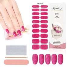Load image into Gallery viewer, Kalolary Purple Glitter Series Nail Gel Polish Strips 20 PCS