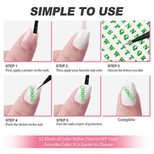 Load image into Gallery viewer, Kalolary Letters Nail Art Stickers 12 Sheets
