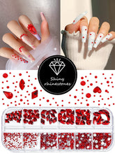 Load image into Gallery viewer, KALOLARY Red Nail Rhinestones