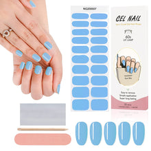 Load image into Gallery viewer, Kalolary Blue Nail Gel Polish Strips 20 PCS