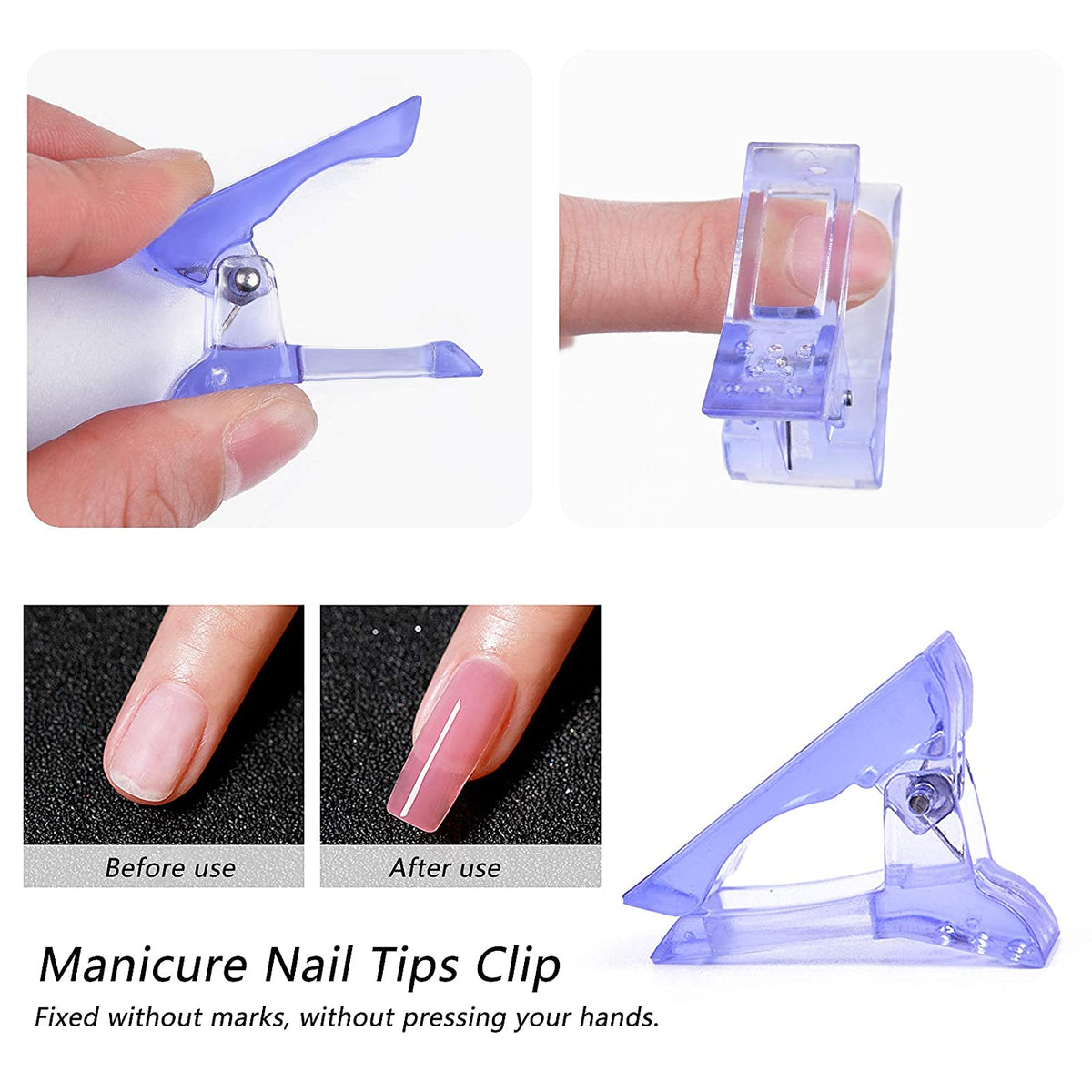 Kalolary Nail Tips Clip for Quick Building Polygel 10PCS