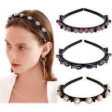 Load image into Gallery viewer, Kalolary 3 Pcs Rhinestone Fashion Headbands Double Bangs Hairstyle Hairpin Headbands