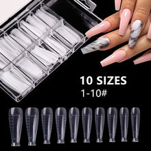 Load image into Gallery viewer, Kalolary 100Pcs Dual Nail Forms T Shape Gel Nail Extension Mold with 10Pcs Nail Tips Clips